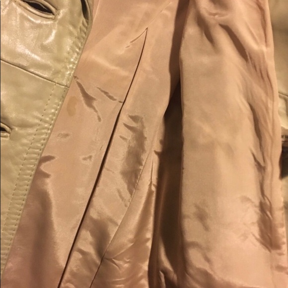 Vintage Cream Leather Jacket - Picture 4 of 7